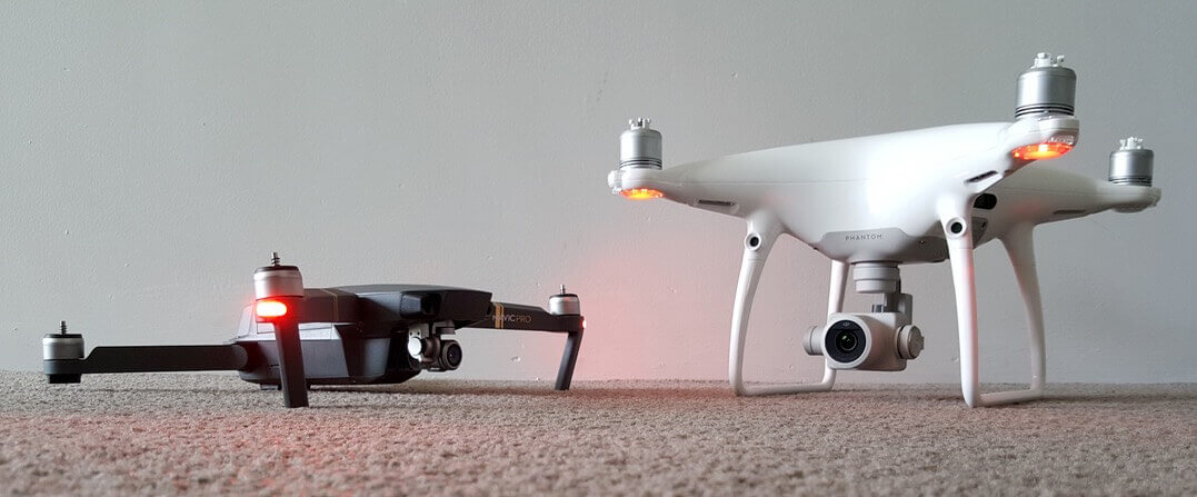 portee au sol des deux drones dji